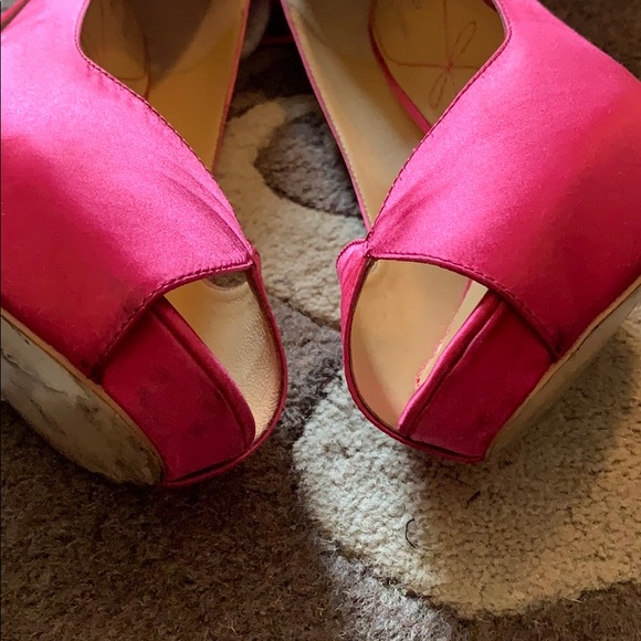 Por La Victoire Pink Satin platforms - Picture 11 of 16